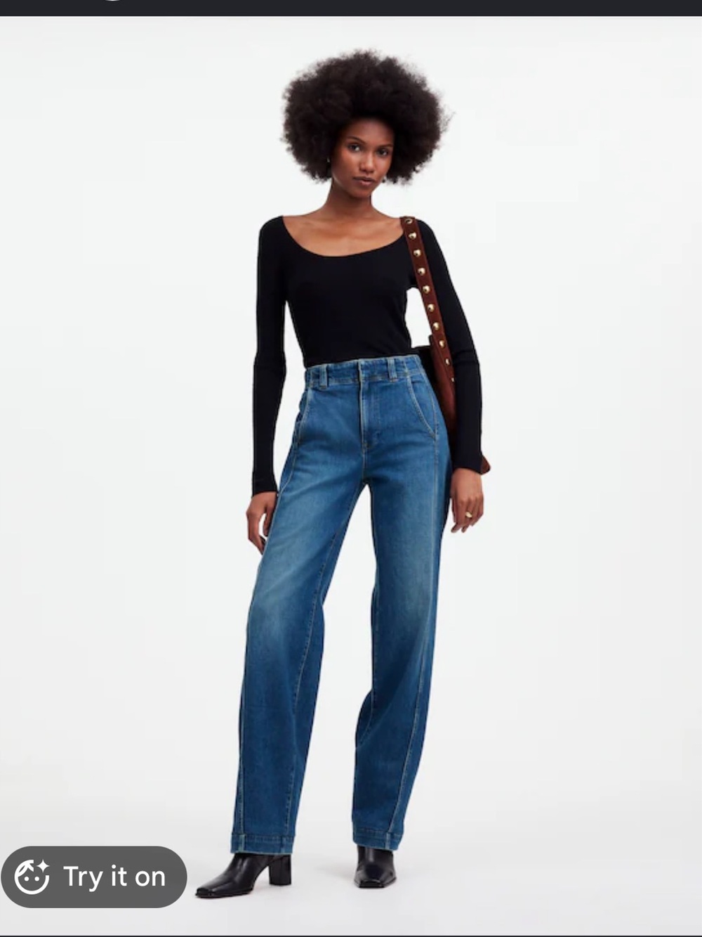 Madewell High-Rise Tapered Jeans — Medium Blue